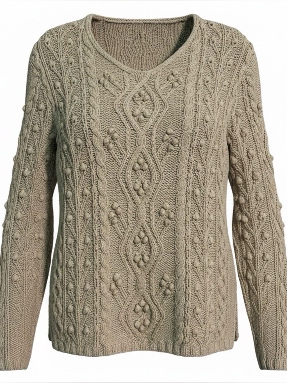Sundance 80%Silk 20% Cotton Cable-Knit Sweater-size Large